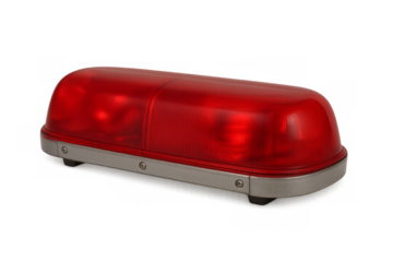 Red emergency light bar signaling warning