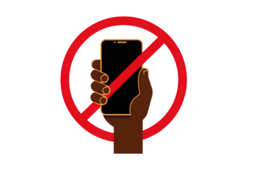 Red Circle Prohibiting Smartphone Use