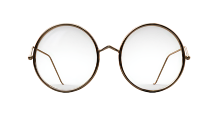 Round Gold Metal Frame Eyeglasses with Clear Lenses