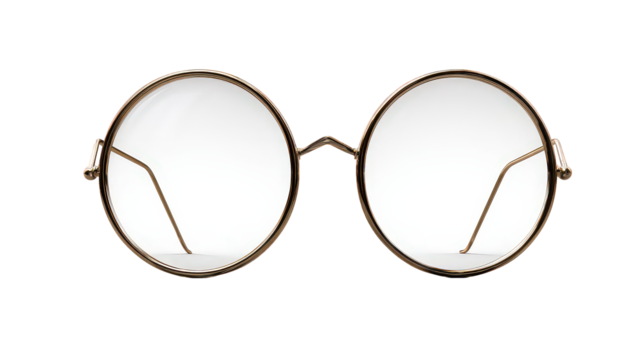 Round Gold Metal Frame Eyeglasses with Clear Lenses