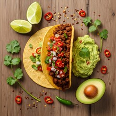 Flat lay photo of Indonesian fried rice with a sunny side up egg on top