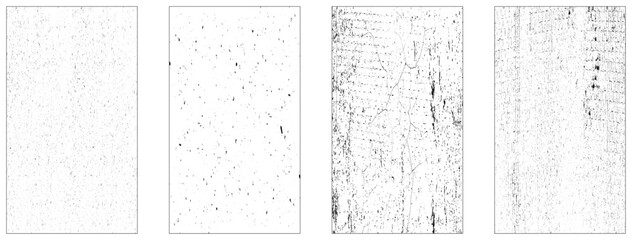 Grunge style monochrome set textures for making scary advertising materials or designing movie posters in cinemas vector illustration