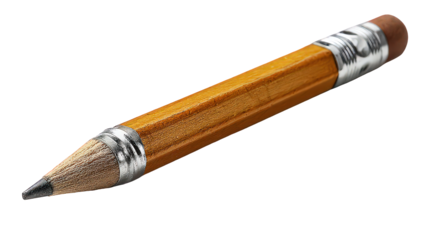 Well Used Wooden Pencil on Transparent Background