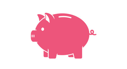 Fototapeta premium Vibrant pink piggy bank icon representing financial savings and monetary accumulation