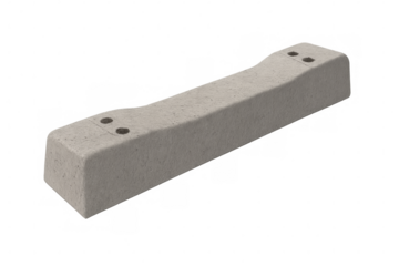 Concrete railway sleeper track element on transparent background