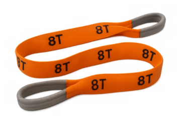 Orange industrial lifting sling webbing with 8t load rating