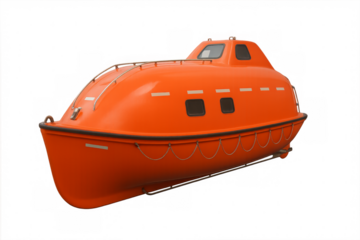 Orange lifeboat for emergency rescue and survival craft