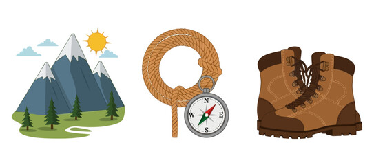 Sturdy Brown Leather Hiking Boots with Laces, Ideal for Outdoor Adventures.