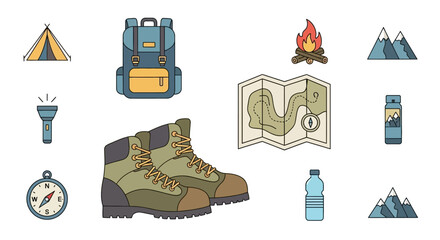 Sturdy Hiking Boots, Durable Leather, Outdoor Gear.