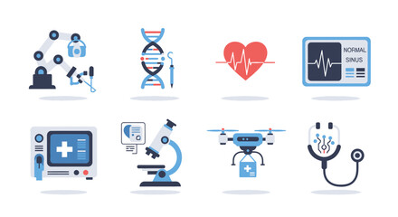 Vector Illustration of a Red Heart with a Wavy EKG Line, Medical Symbol.