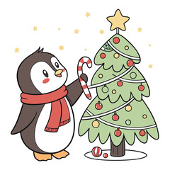 christmas tree and snowman