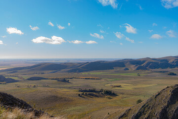 Atardecer, campo, sierras, cerro