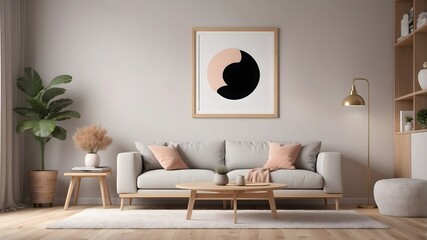 Mockup frame, poster empty close up in home design, modern element mockup interior