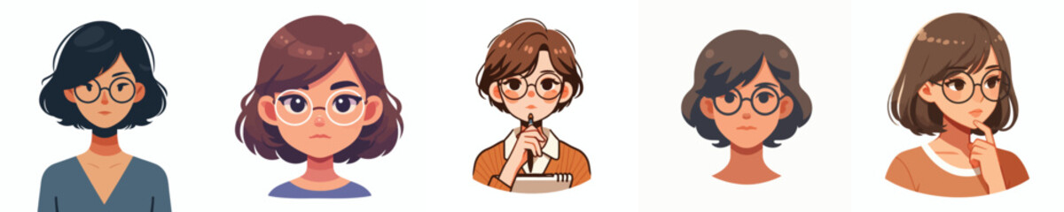 vector avatar of a female writer's face