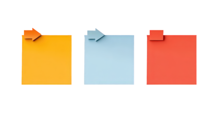 Three Colorful Post-it Notes With Arrows