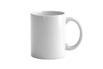White Ceramic Mug Mockup with Transparent Background
