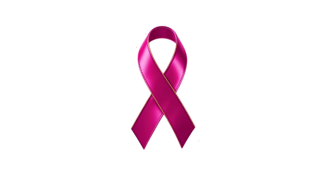 Pink Awareness Ribbon Symbol of Breast Cancer Campaign Isolated on Transparent Background PNG - 3D Rendering for Health, Charity, and Support Promotion Use