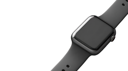 Black Smartwatch with Gray Band on Black Background