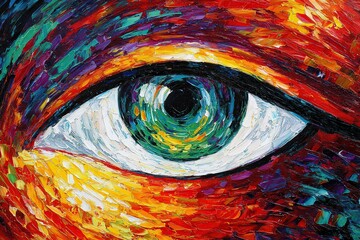 Close Up Colorful Eye Painting