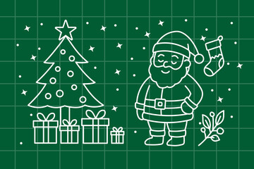 Merry Christmas Celebration Outline Art