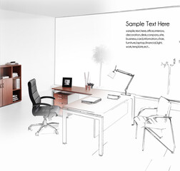 3d simulation of an office