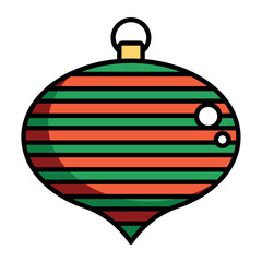 Flat style Christmas ornament balls collection