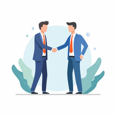 Flat Design Business Partnership