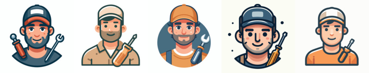 vector avatar of a technician face