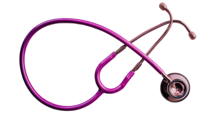 Pink Medical Stethoscope On Black Background