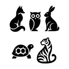 A set of animal vector art