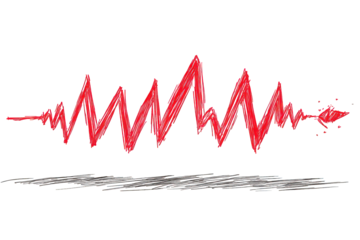 Red Abstract Waveform Graphic