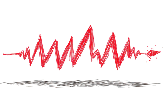 Red Abstract Waveform Graphic