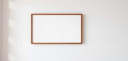 Sleek modern frame hanging on a textured white wall,   clean,  art