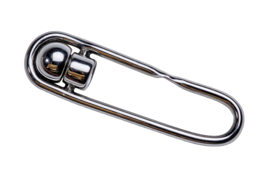 Shiny Metal Safety Pin With Decorative Ball - Powered by Adobe