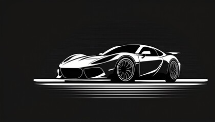 Obraz premium silhouette of a sport car on a black background
