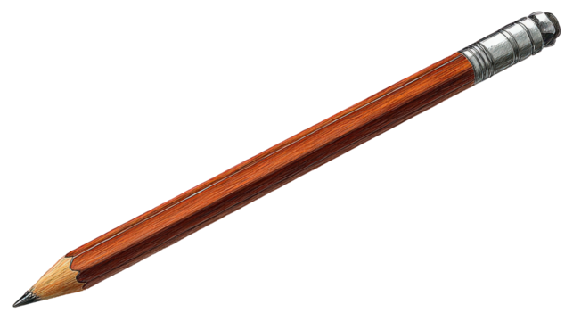 Wooden Pencil On Black Background