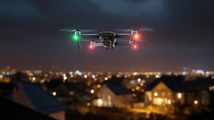 Unidentified drones flying in the sky, raising concerns of privacy and security surveillance