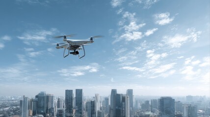 Unidentified drones flying in the sky, raising concerns of privacy and security surveillance