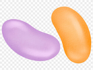 Halloween jelly beans candy orange purple sweet spooky festive Vector.