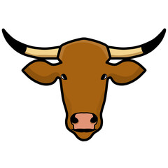 cow with horns illustration 