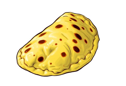 yellow pastry with brown spots on white background clip art preview