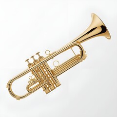 Fototapeta premium Realistic Polished Golden Trumpet