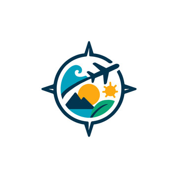 Minimalist flat vector travel logo vector 