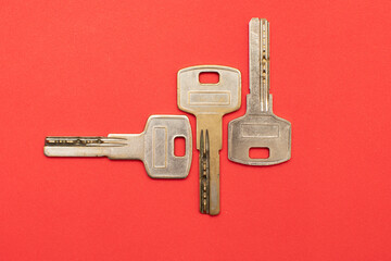 Keys on a red background