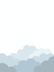 Abstract Cloud Shapes in Blue Gradient Tones