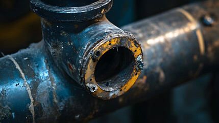 Old Weathered PVC Pipe with Peeling Paint