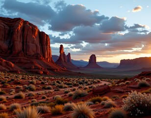The breathtaking beauty of Monument Valley at sunset