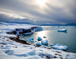 A striking landscape of a frozen landscape