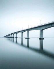 Calm bridge over still water