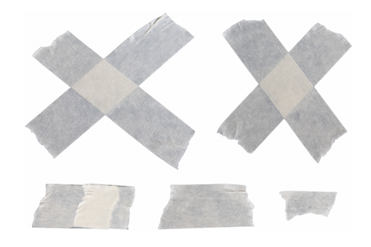 grunge and worn tape, masking tape, wrong gesture, for poster overlay design